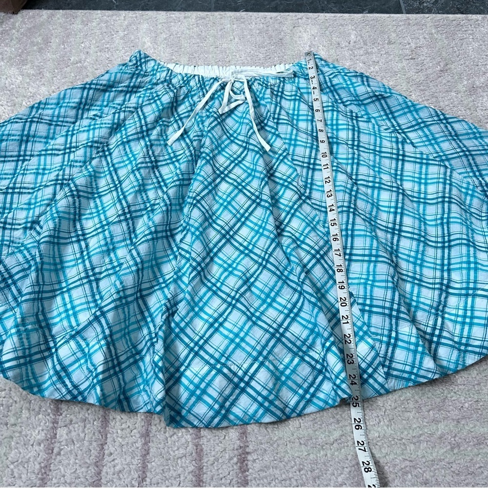 NWT Anthropologie Maeve Teal and White Plaid A Line Midi Skirt Size‎ Medium - Picture 10 of 11